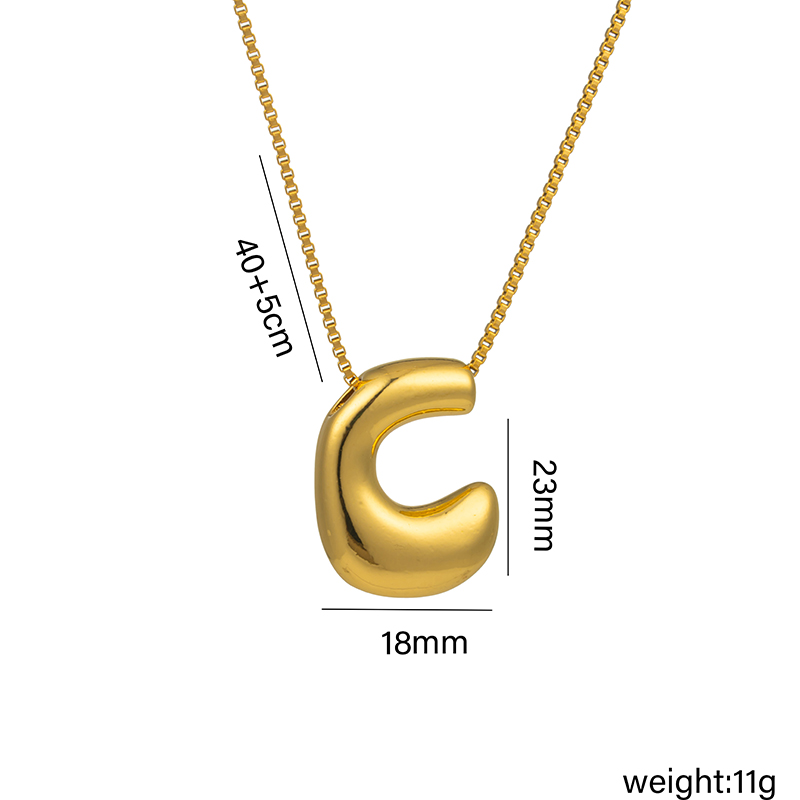 Titanium Steel 18K Gold Plated Hip-Hop Simple Style Plating Letter Pendant Necklace display picture 3