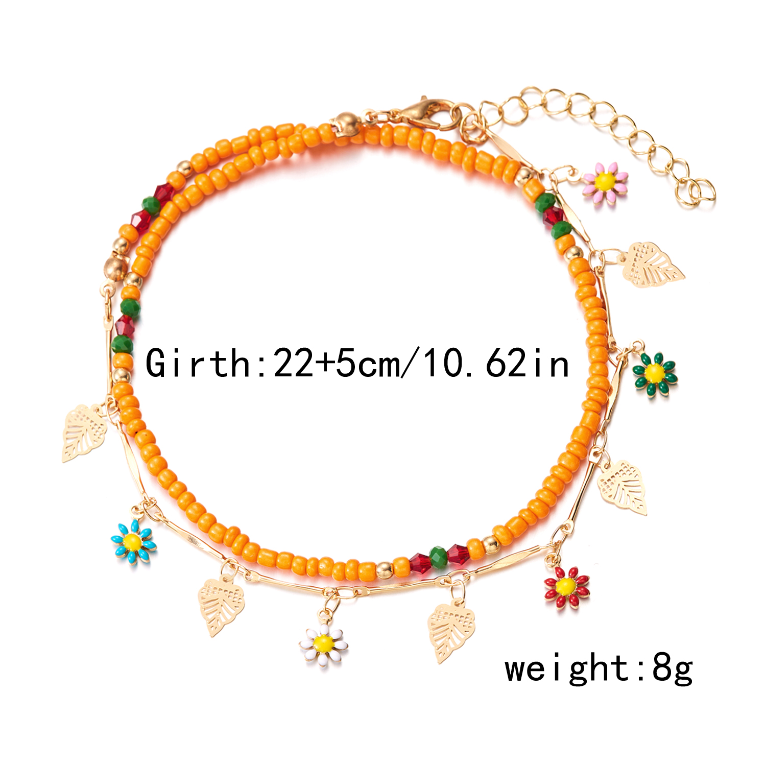 Beach Tropical Daisy Alloy Plastic Wholesale Anklet display picture 22