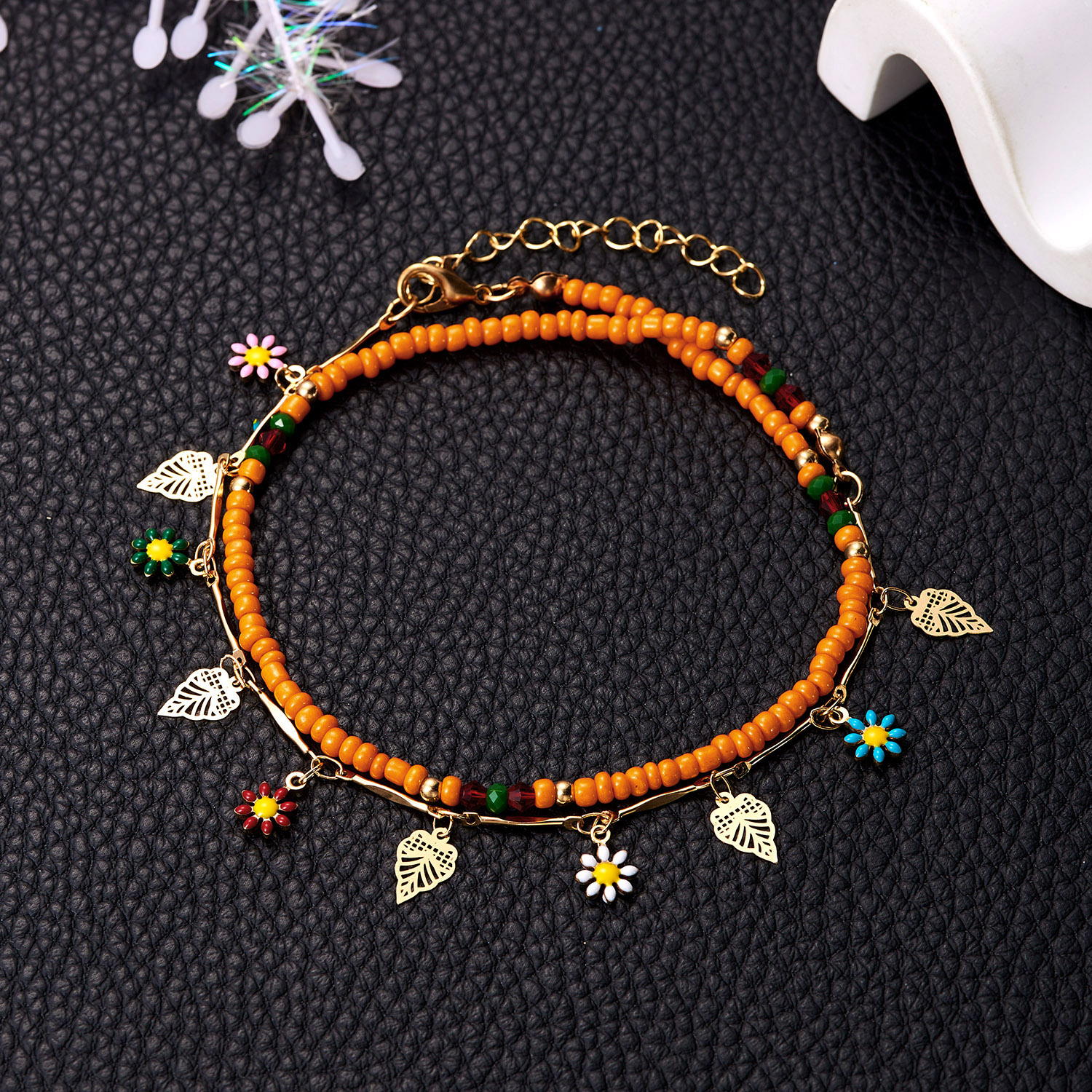 Beach Tropical Daisy Alloy Plastic Wholesale Anklet display picture 23