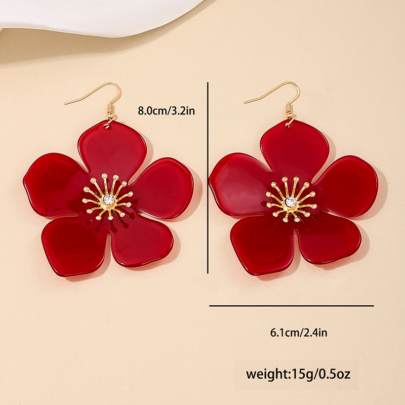 1 Pair Simple Style Classic Style Flower Inlay Arylic Rhinestones Drop Earrings display picture 5