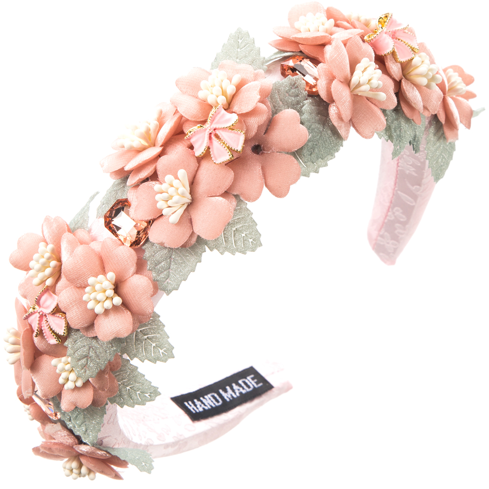 Women's Casual Vacation Classic Style Flower Alloy Sponge Inlay Glass Hair Band display picture 5