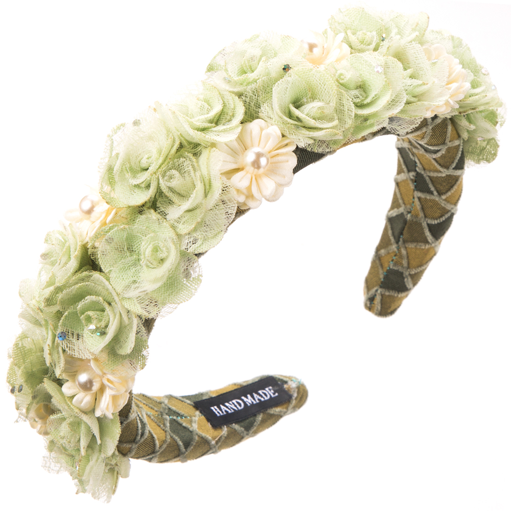 Frau Lässig Ferien Klassischer Stil Blume Legierung Tuch Schwamm Inlay Künstliche Perlen Haarband display picture 7