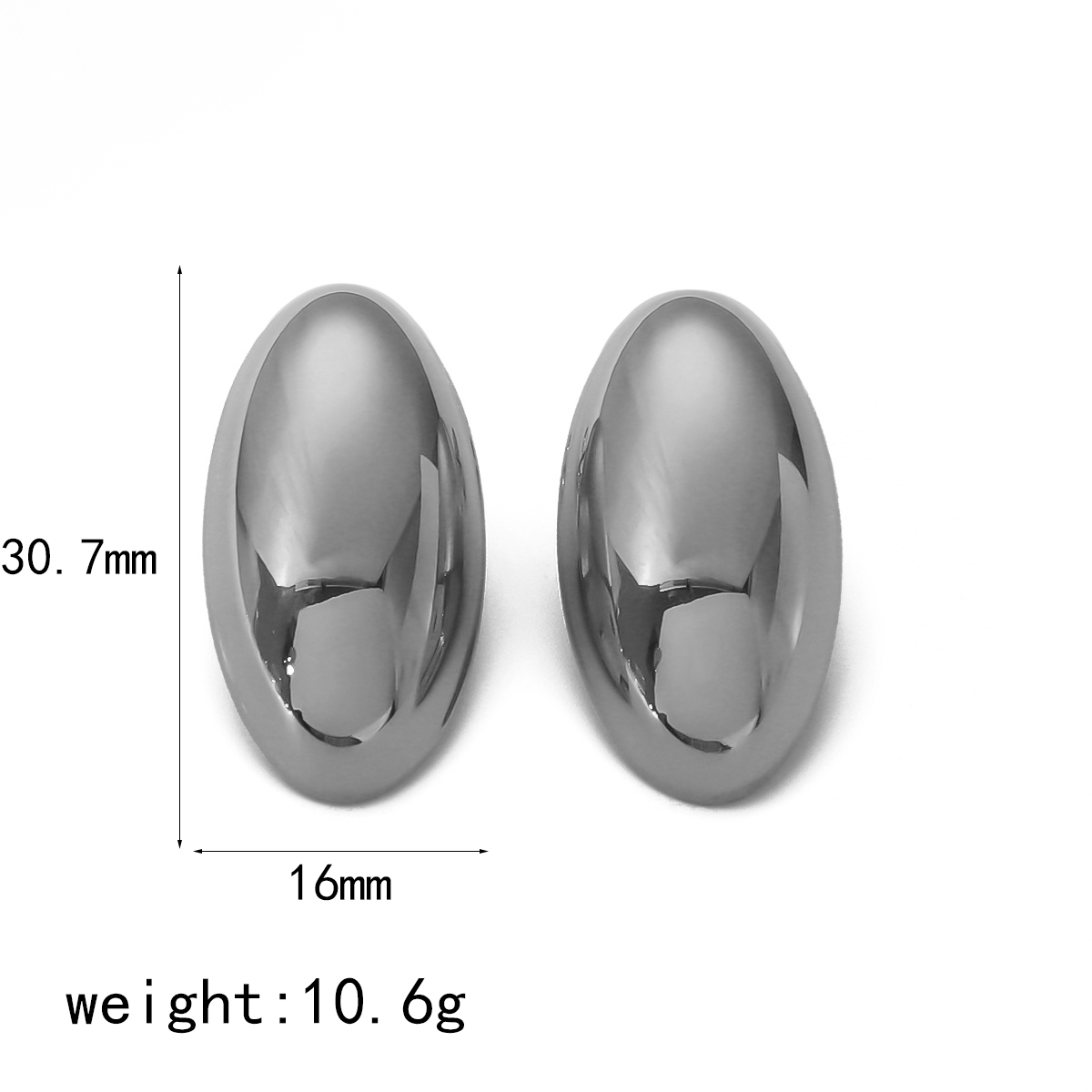 1 Pair IG Style Modern Style Classic Style Oval Polishing Plating 304 Stainless Steel 18K Gold Plated Ear Studs display picture 5