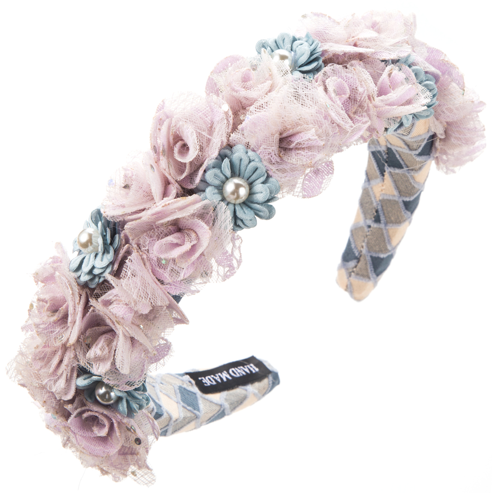 Frau Lässig Ferien Klassischer Stil Blume Legierung Tuch Schwamm Inlay Künstliche Perlen Haarband display picture 5