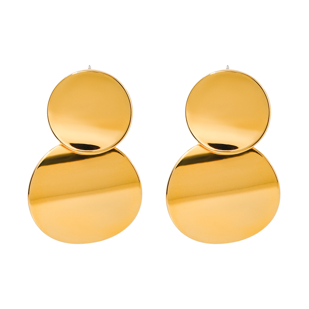 1 Par Estilo IG Estilo Simple Ronda Acero Inoxidable 304 Chapados en oro de 18k Pendientes De Gota display picture 5