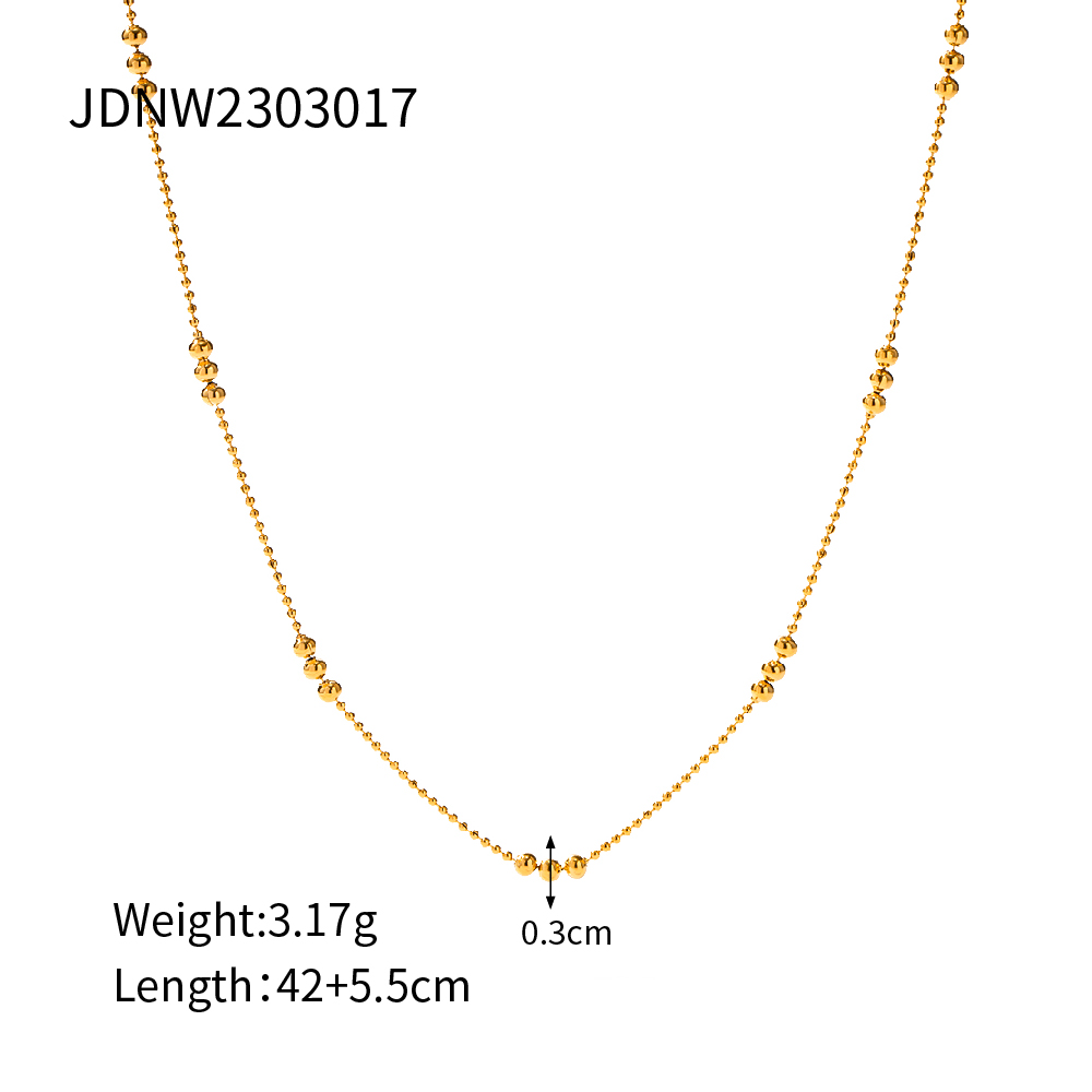 304 Stainless Steel 18K Gold Plated IG Style Simple Style Plating Solid Color Necklace display picture 1