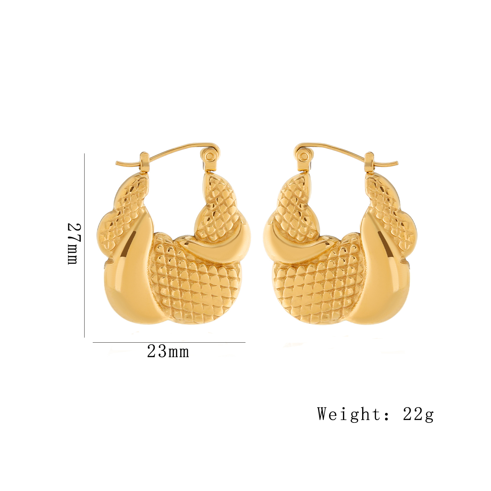 1 Pair Simple Style Classic Style Bag Plating 304 Stainless Steel 18K Gold Plated Earrings display picture 1