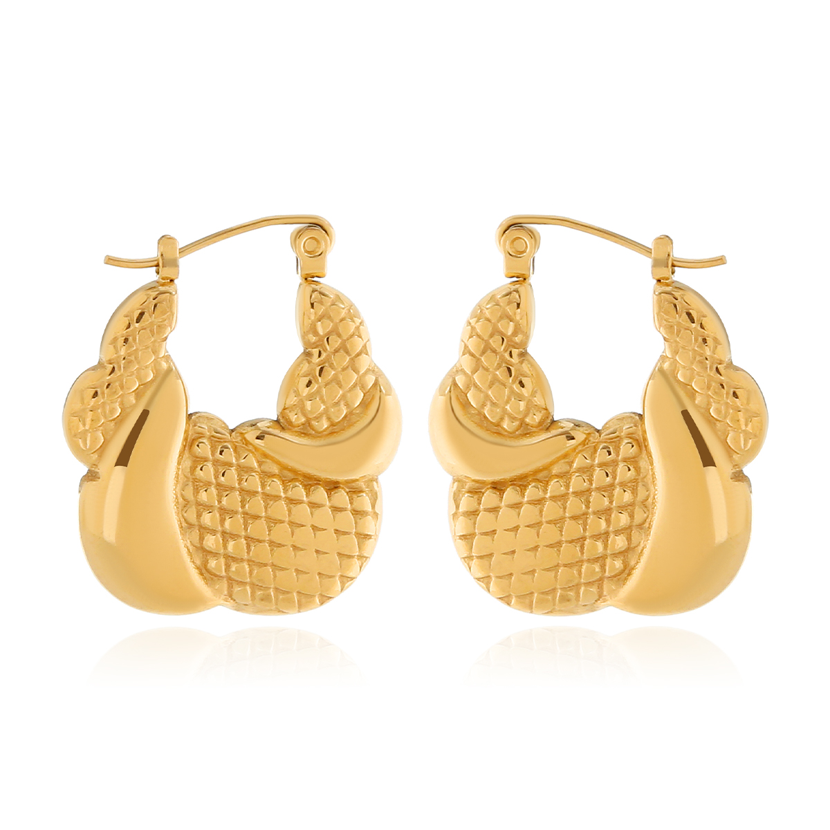 1 Pair Simple Style Classic Style Bag Plating 304 Stainless Steel 18K Gold Plated Earrings display picture 2