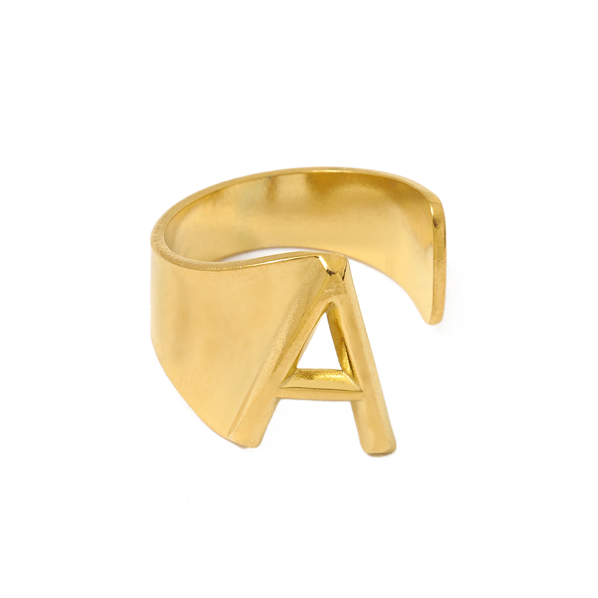 Simple Style Letter Solid Color 201 Stainless Steel Open Rings In Bulk display picture 33