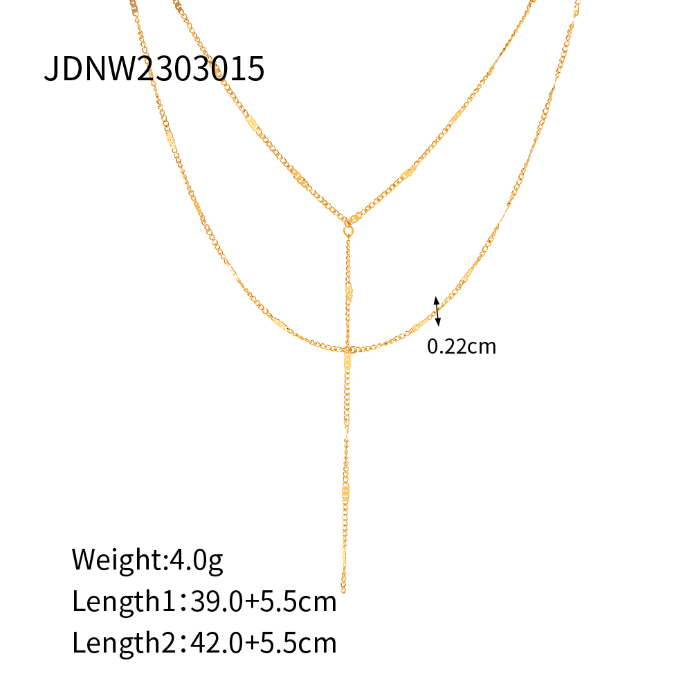 304 Stainless Steel 18K Gold Plated IG Style Simple Style Solid Color Necklace display picture 3