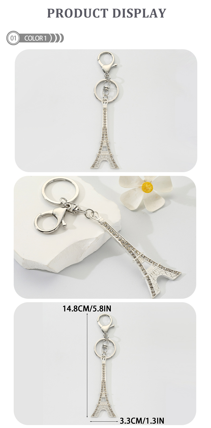 Modern Style Classic Style Commute Eiffel Tower Alloy Plating Bag Pendant Keychain display picture 1