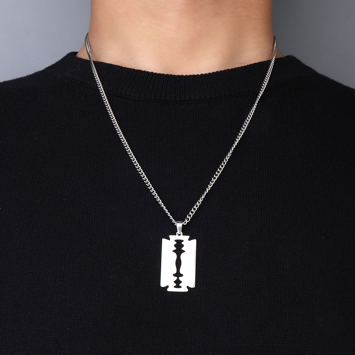 Hip-Hop Solid Color 201 Stainless Steel Men's Pendant Necklace display picture 1