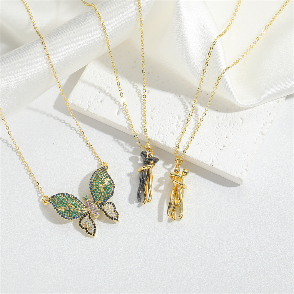 Copper 14K Gold Plated Modern Style Classic Style Commute Inlay Butterfly Zircon Pendant Necklace display picture 9
