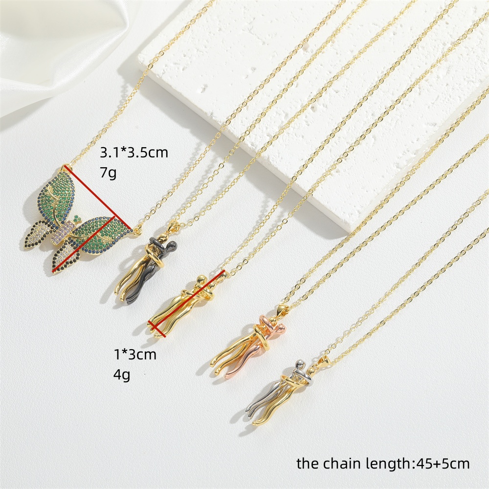 Copper 14K Gold Plated Modern Style Classic Style Commute Inlay Butterfly Zircon Pendant Necklace display picture 8