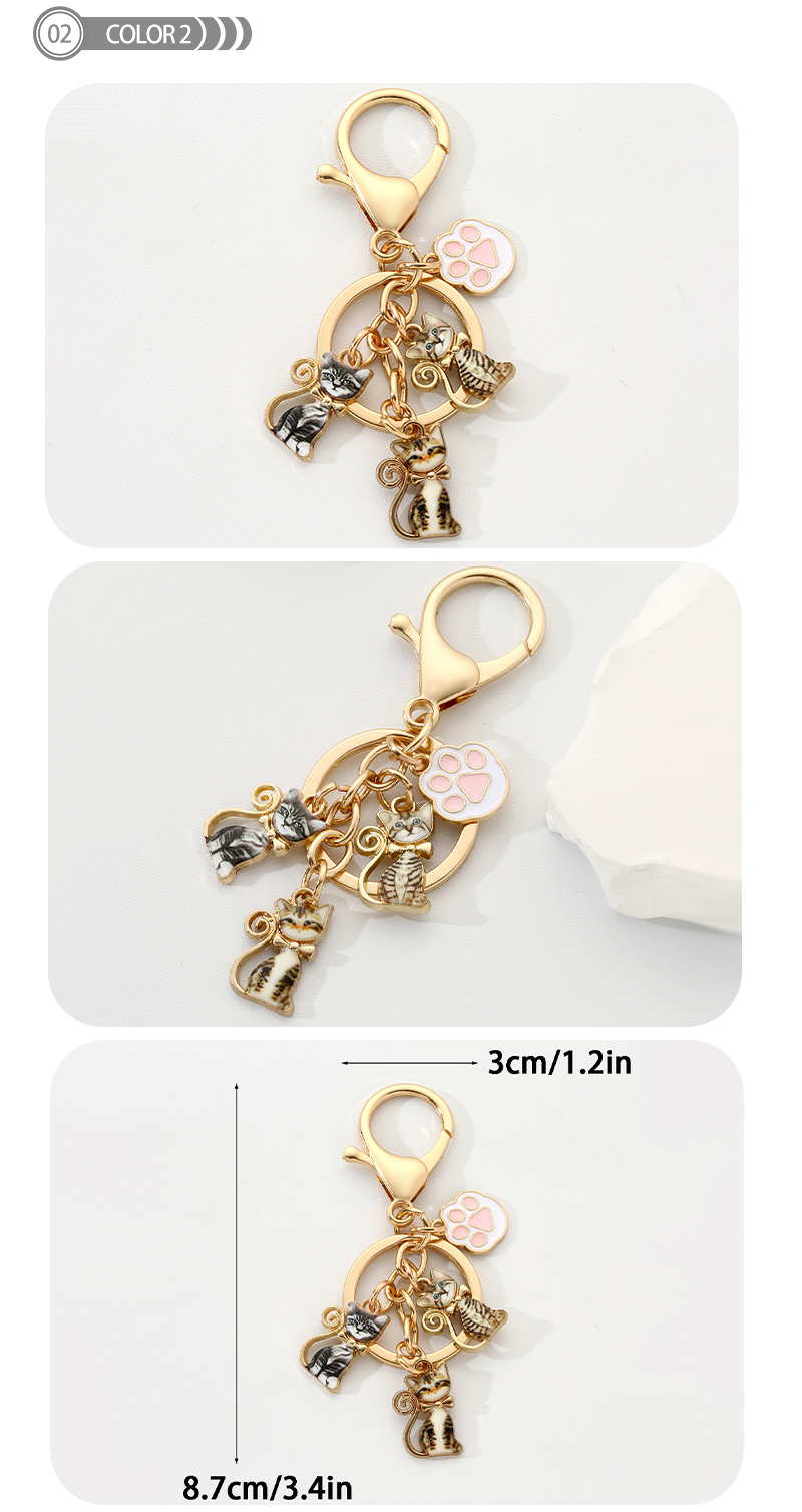 Simple Style Color Block Alloy Keychain display picture 3