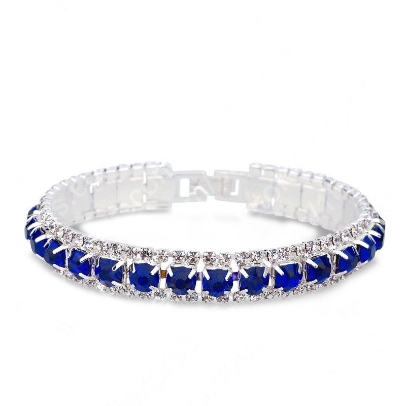 Simple Style Shiny Round Rhinestone Inlay Rhinestones Women's Bracelets display picture 1