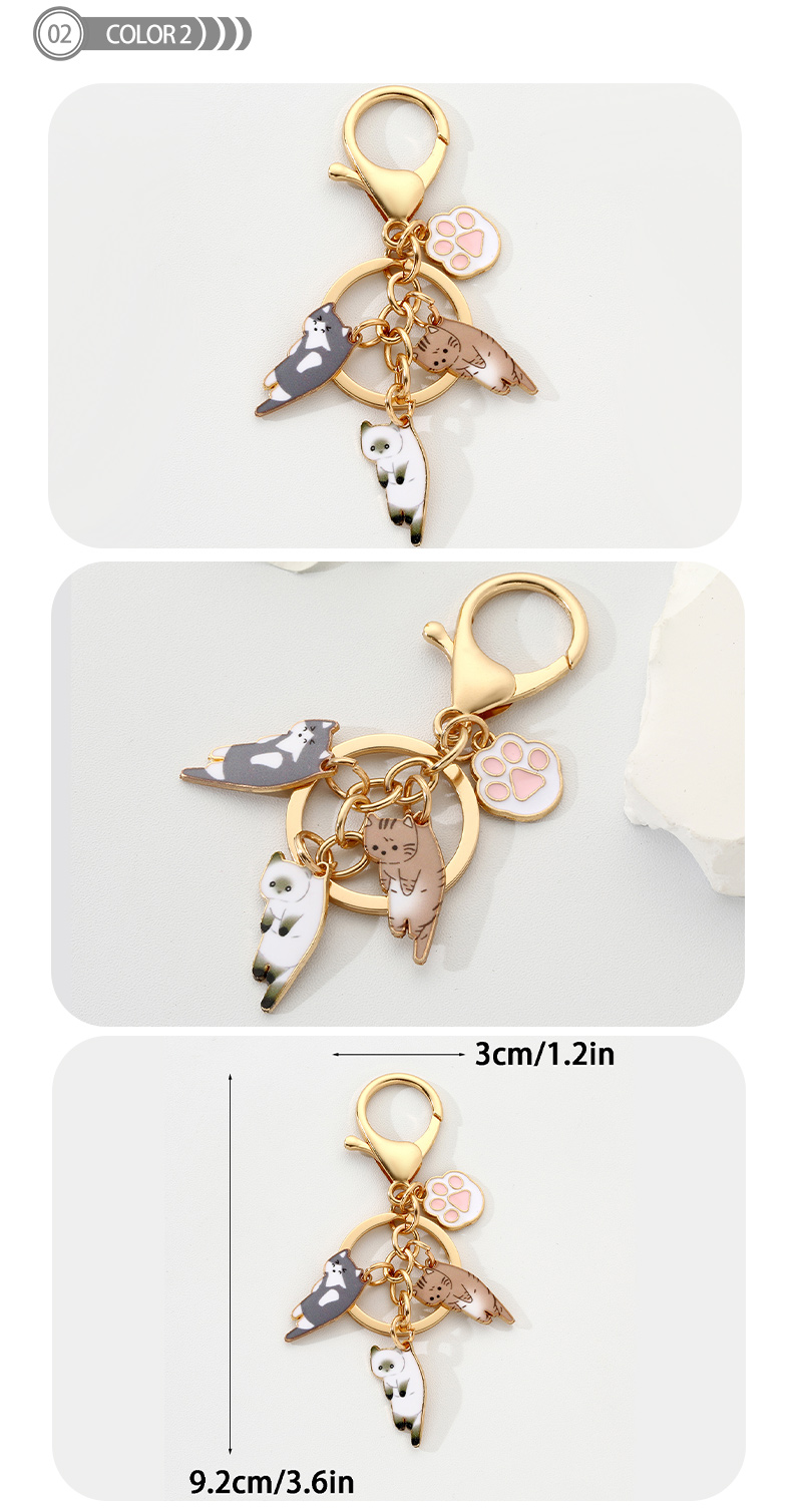 Simple Style Cat Alloy Keychain display picture 2
