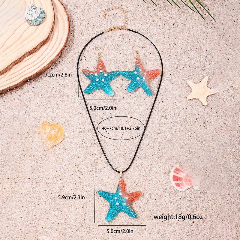 Cute Beach Starfish Arylic Women's Jewelry Set display picture 2