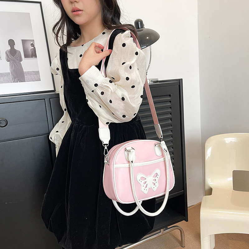 Women's Medium Pu Leather Butterfly Classic Style Sewing Thread Zipper Crossbody Bag display picture 8