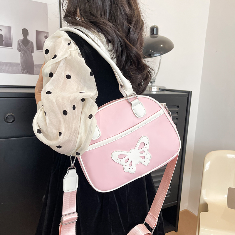 Women's Medium Pu Leather Butterfly Classic Style Sewing Thread Zipper Crossbody Bag display picture 18