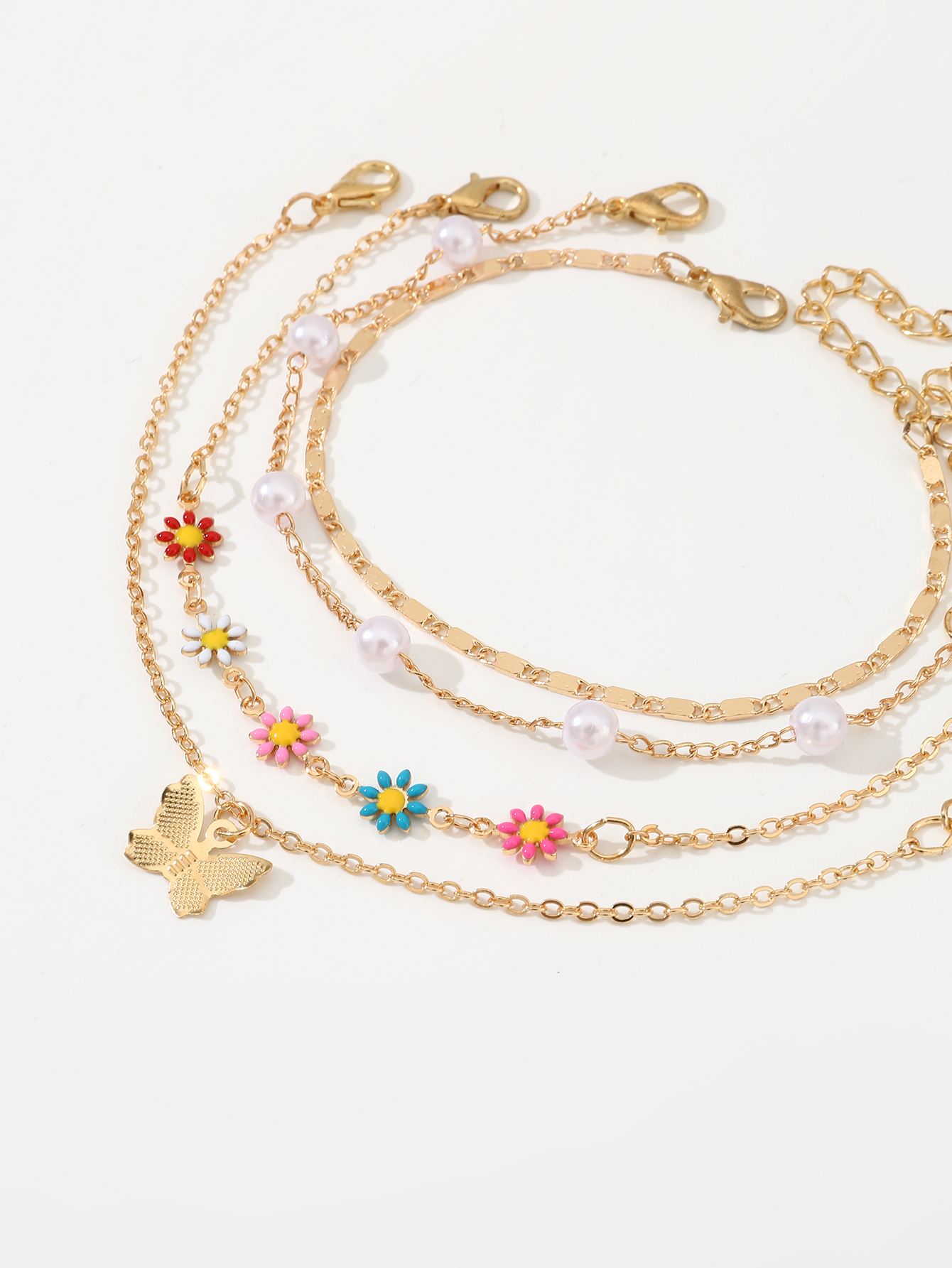 Beach Sweet Flower Butterfly Alloy Wholesale Anklet display picture 4