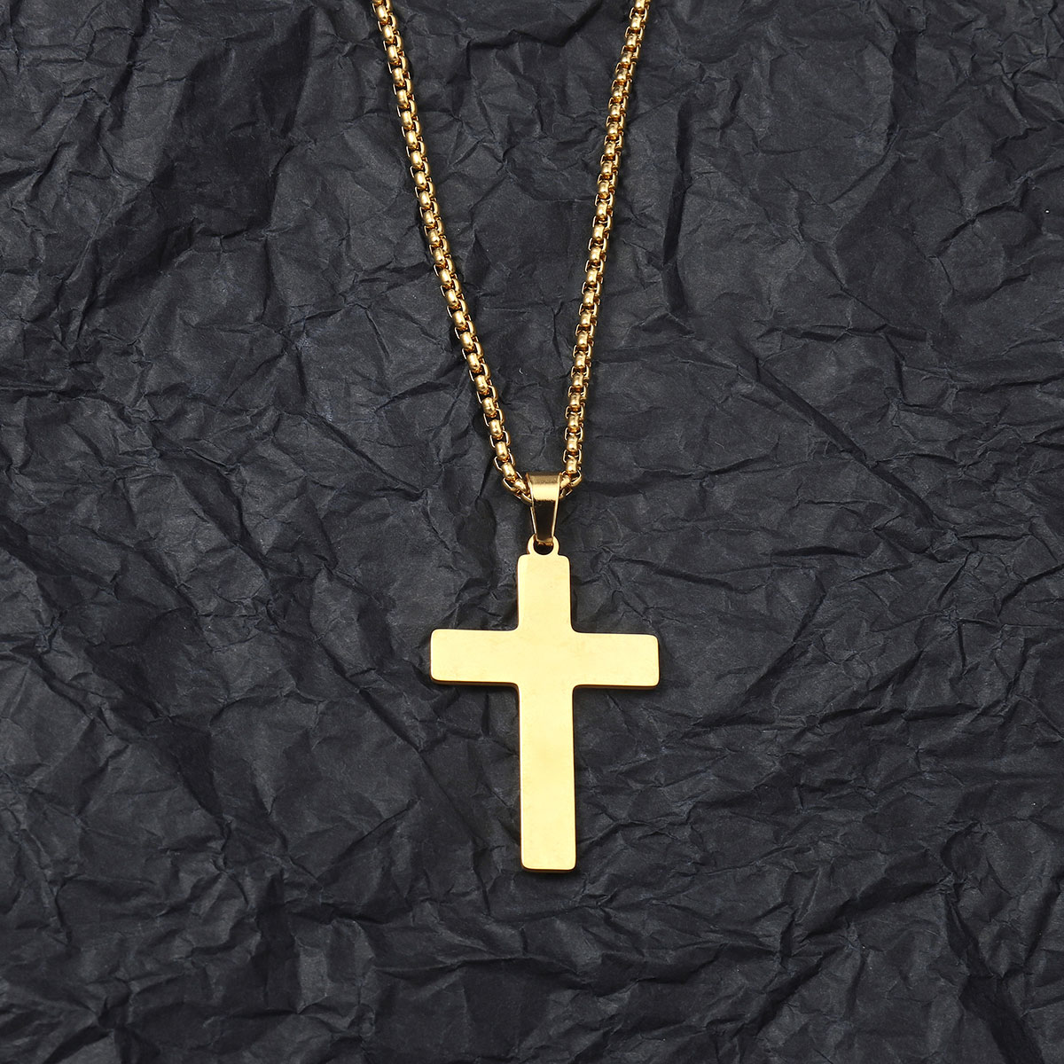 201 Stainless Steel Hip-Hop Hollow Out Human Cross Tree Pendant Necklace display picture 7