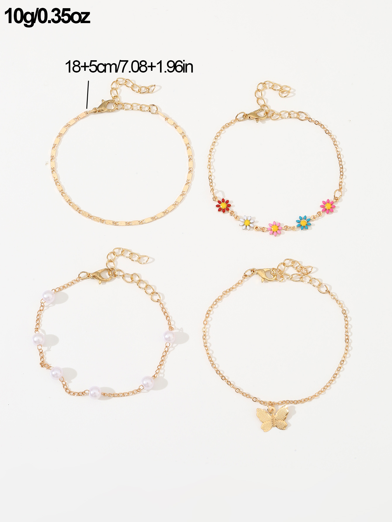 Beach Sweet Flower Butterfly Alloy Wholesale Anklet display picture 6