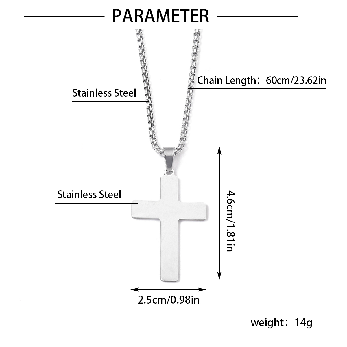 201 Stainless Steel Hip-Hop Hollow Out Human Cross Tree Pendant Necklace display picture 13