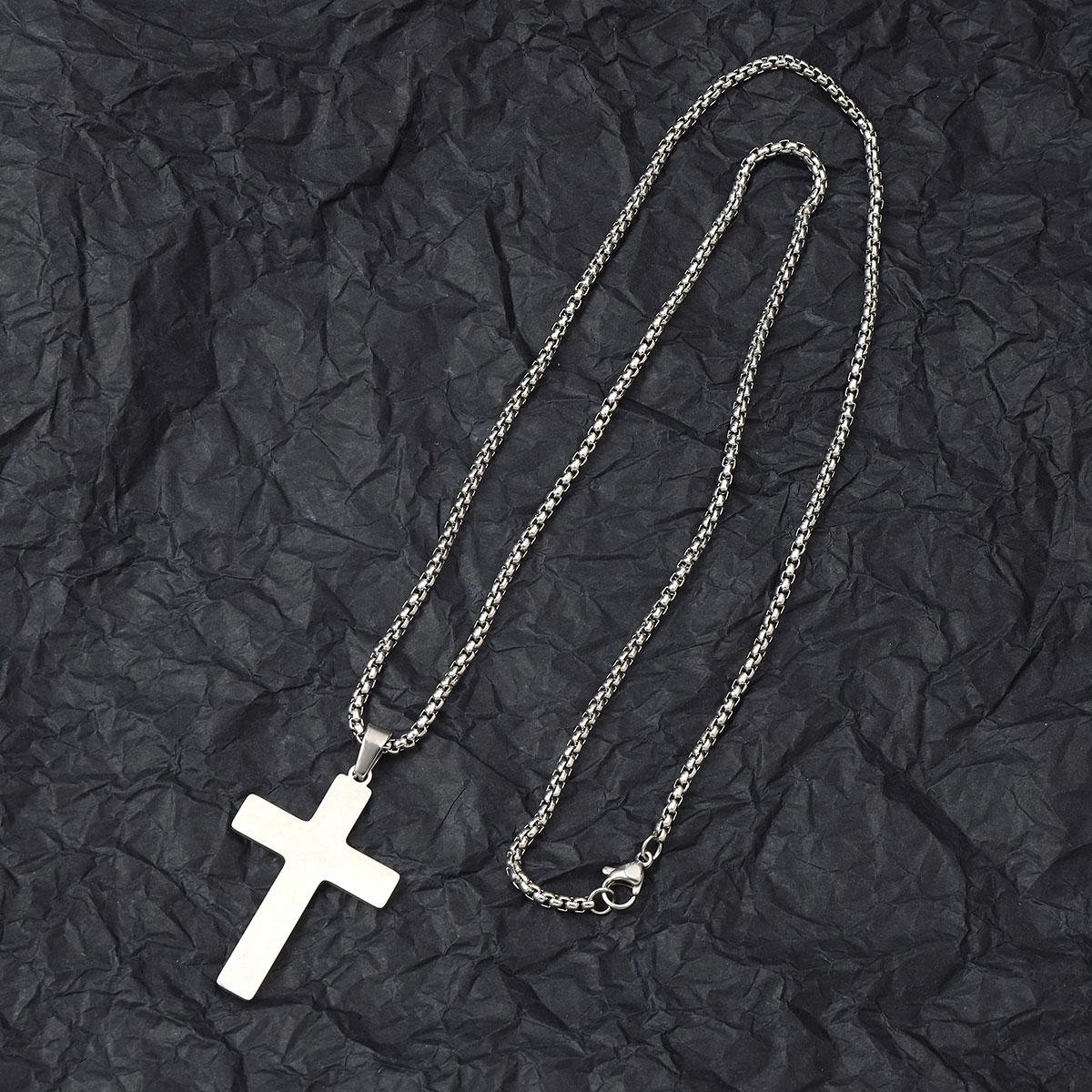 201 Stainless Steel Hip-Hop Hollow Out Human Cross Tree Pendant Necklace display picture 15