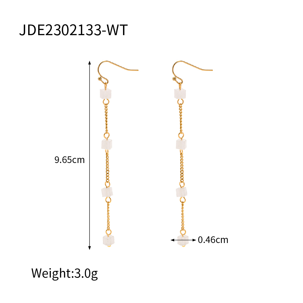 1 Pair IG Style Geometric Tassel 304 Stainless Steel 18K Gold Plated Drop Earrings display picture 5