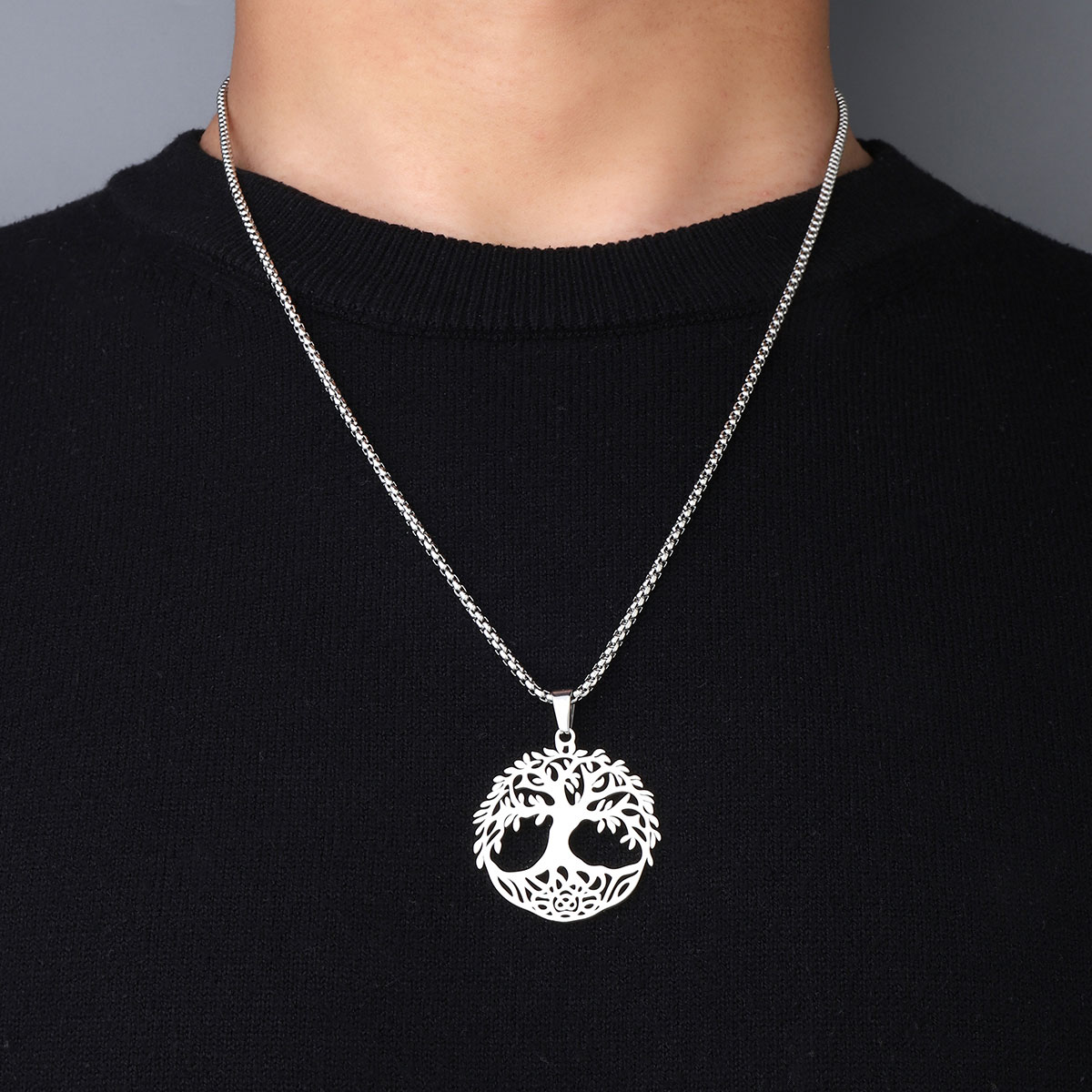 Basic Classic Style Commute Life Tree 201 Stainless Steel Unisex Pendant Necklace display picture 1