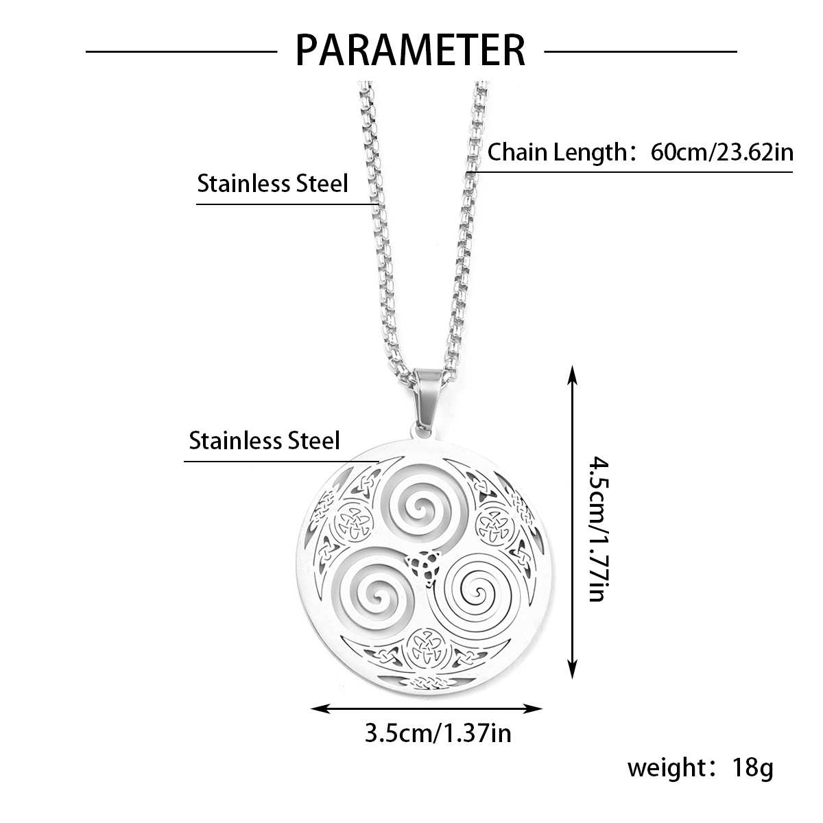 201 Stainless Steel Hip-Hop Hollow Out Round Life Tree Skull Pendant Necklace display picture 9