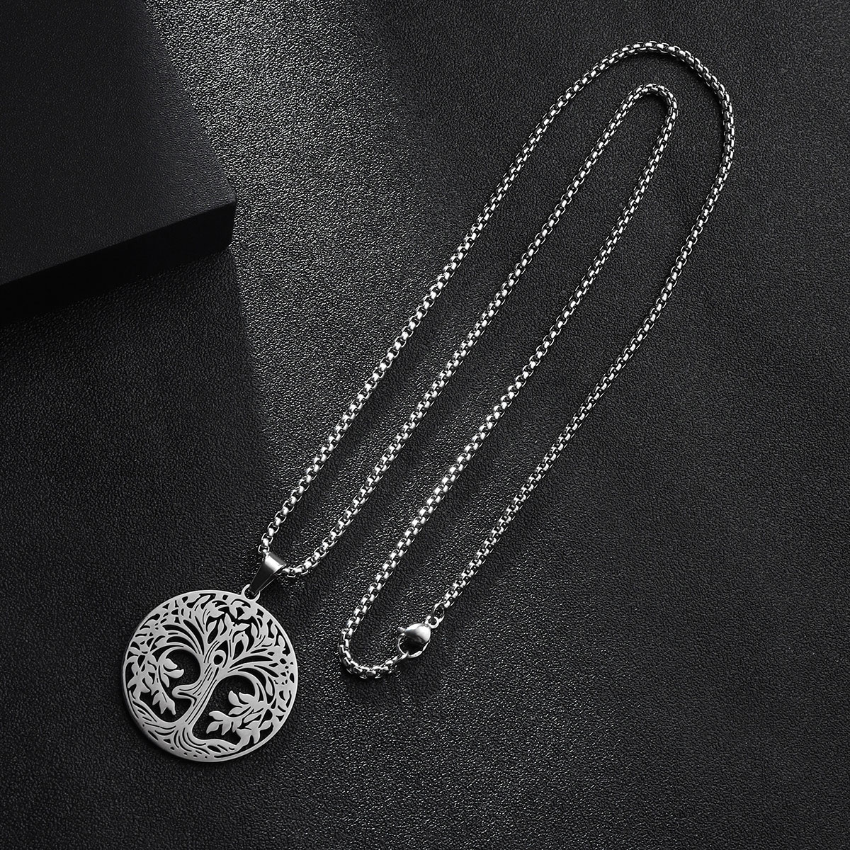 Basic Simple Style Commute Life Tree 201 Stainless Steel Unisex Pendant Necklace display picture 5