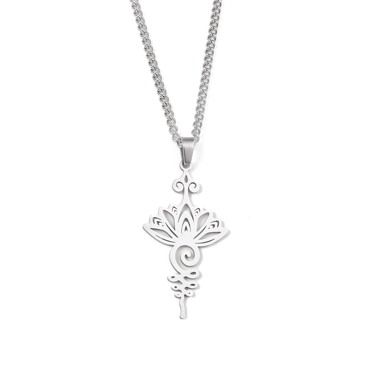 Hip-Hop Lotus 201 Stainless Steel Hollow Out Unisex Pendant Necklace display picture 5