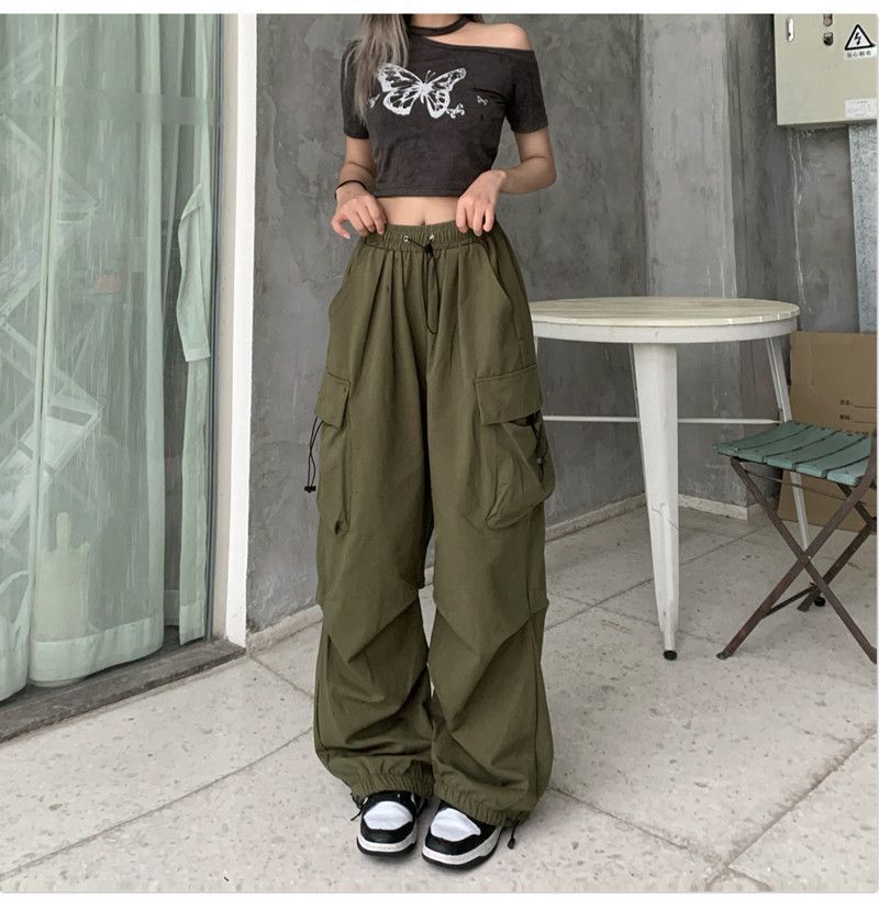 Women's Daily Street Casual Solid Color Full Length Cargo Pants display picture 14