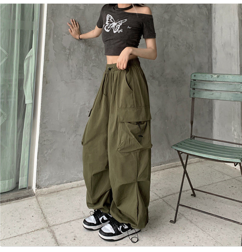 Women's Daily Street Casual Solid Color Full Length Cargo Pants display picture 13