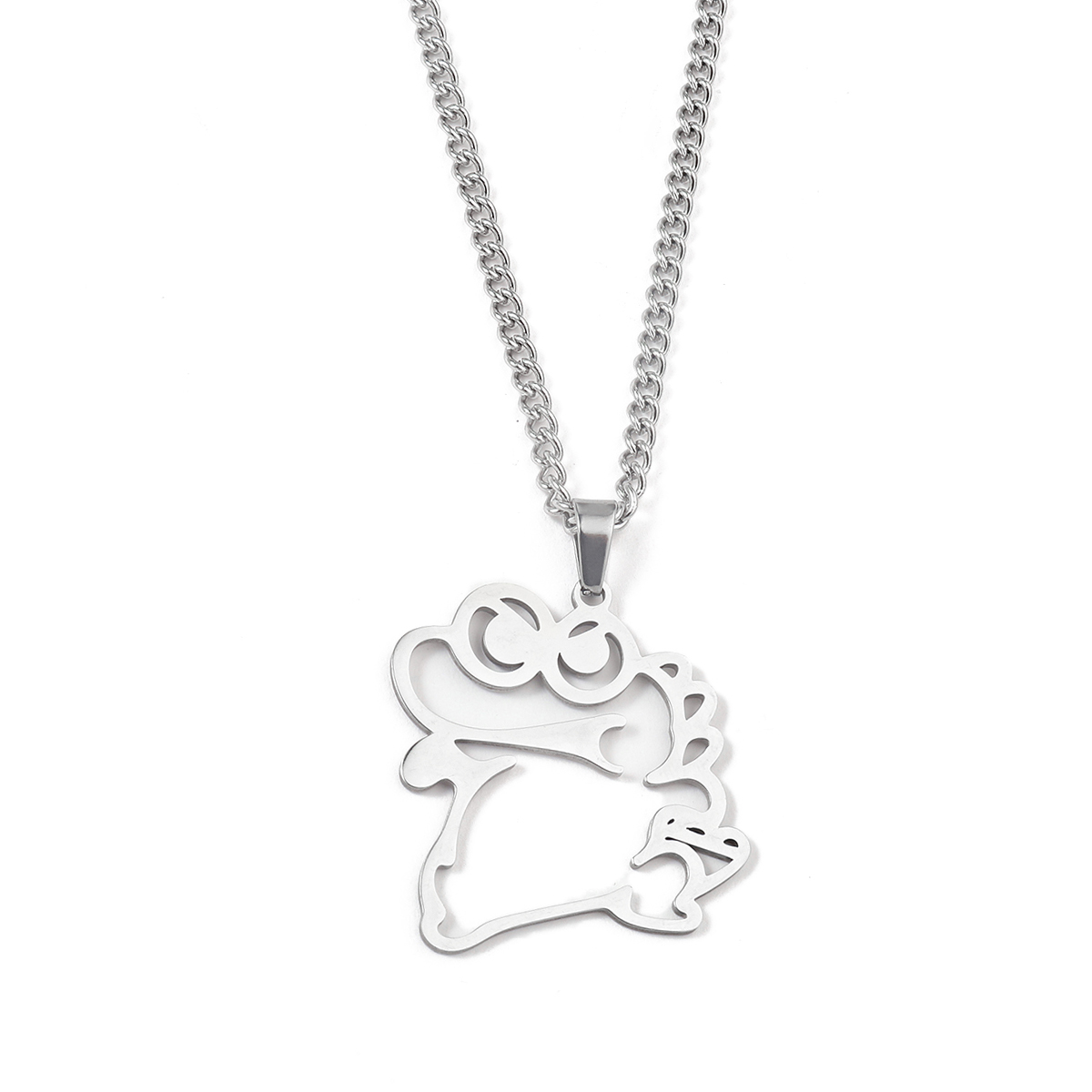 201 Stainless Steel Hip-Hop Hollow Out Dinosaur Pendant Necklace display picture 5