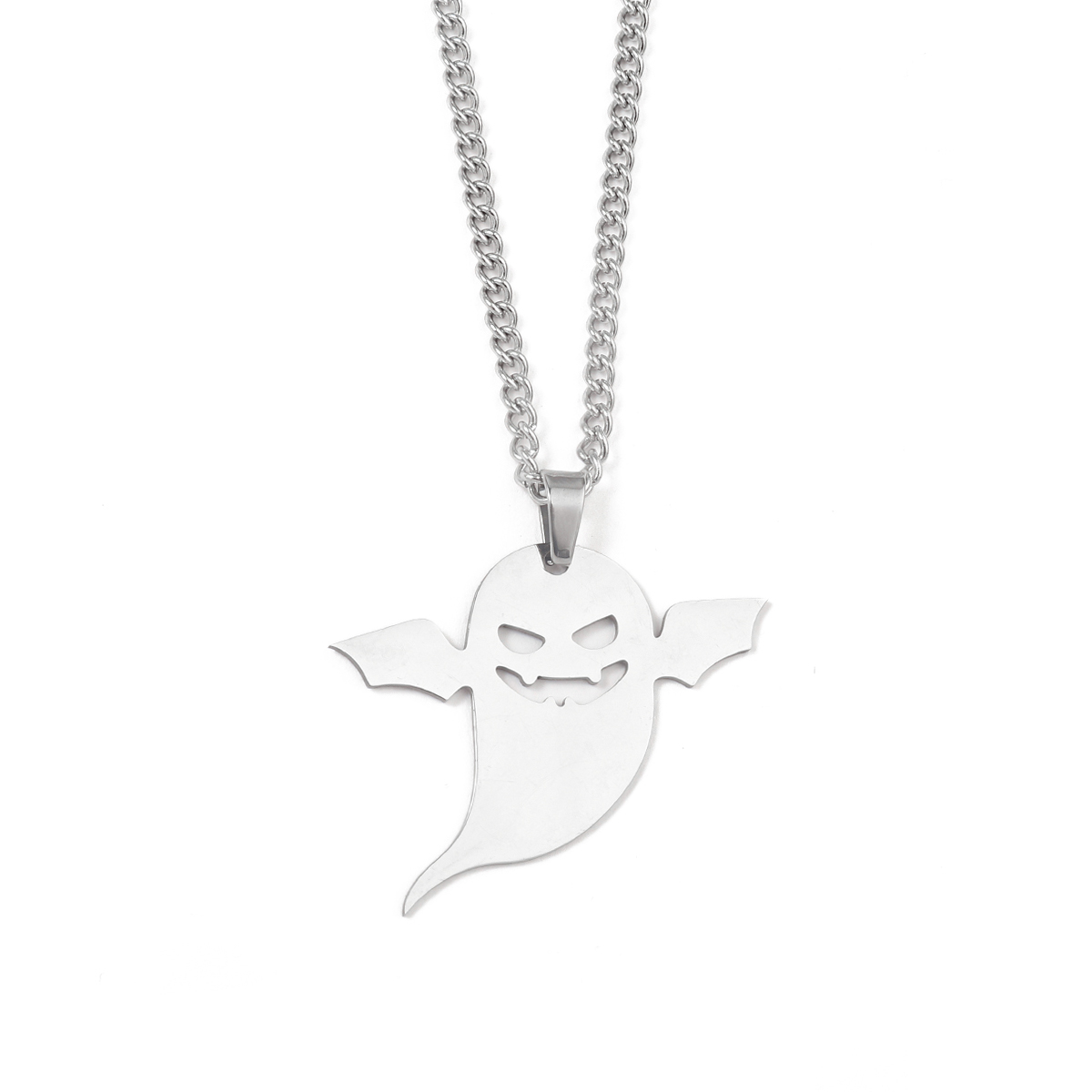 201 Stainless Steel Hip-Hop Wings Ghost Pendant Necklace display picture 5