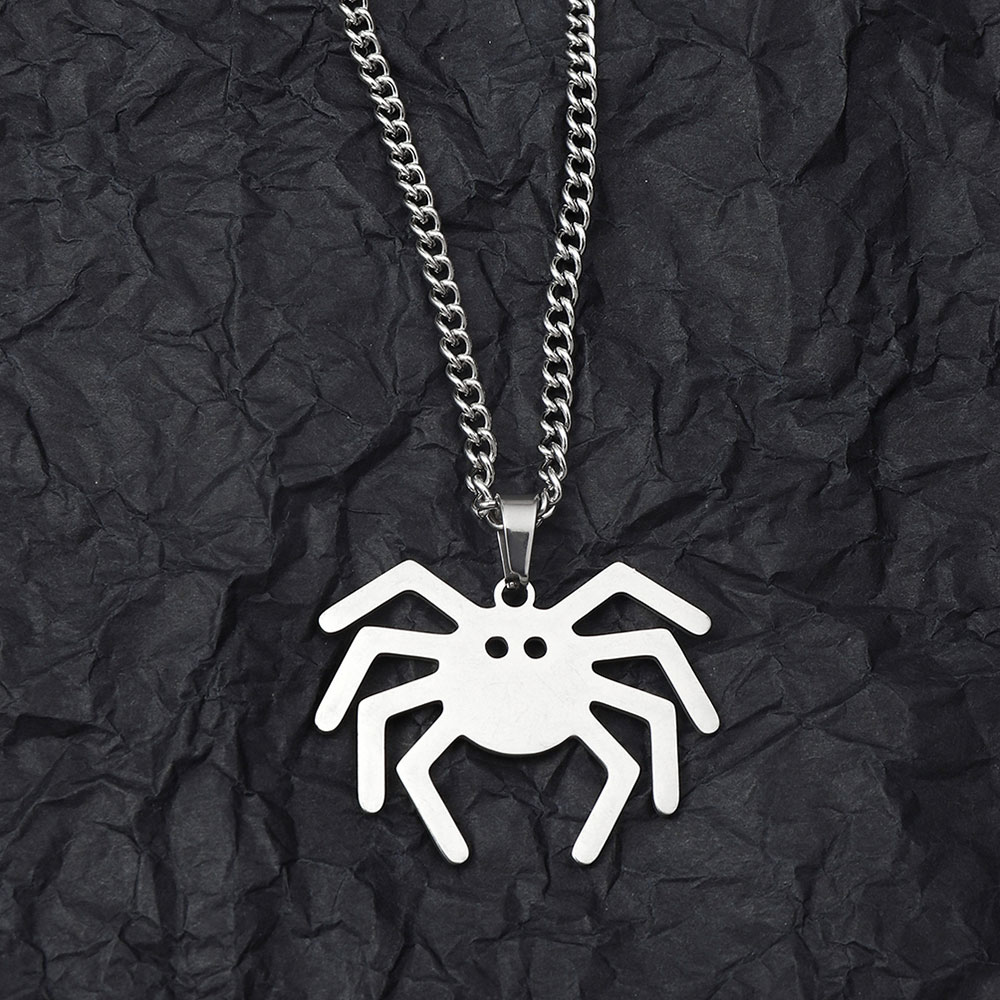 201 Stainless Steel Hip-Hop Simple Style Spider Pendant Necklace display picture 1