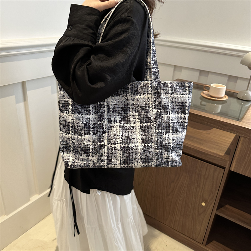 Femmes Style Vintage Style Classique Bloc De Couleur Plaid Chiffon Sac De Courses display picture 1