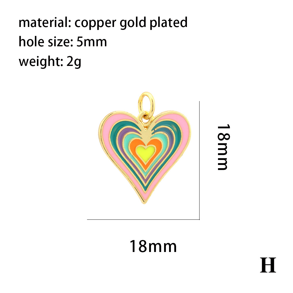 1 Piece Copper 18K Gold Plated Rainbow Heart Shape Pendant Chain display picture 5
