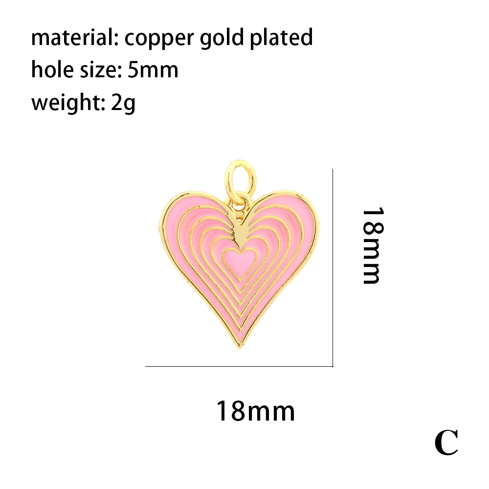 1 Piece Copper 18K Gold Plated Rainbow Heart Shape Pendant Chain display picture 4