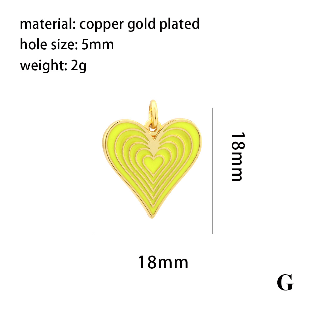 1 Piece Copper 18K Gold Plated Rainbow Heart Shape Pendant Chain display picture 8