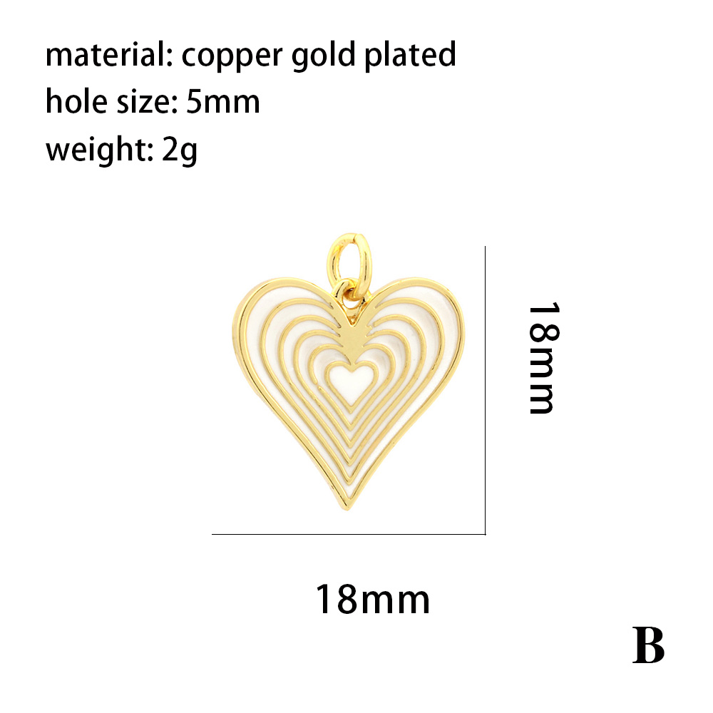 1 Piece Copper 18K Gold Plated Rainbow Heart Shape Pendant Chain display picture 1