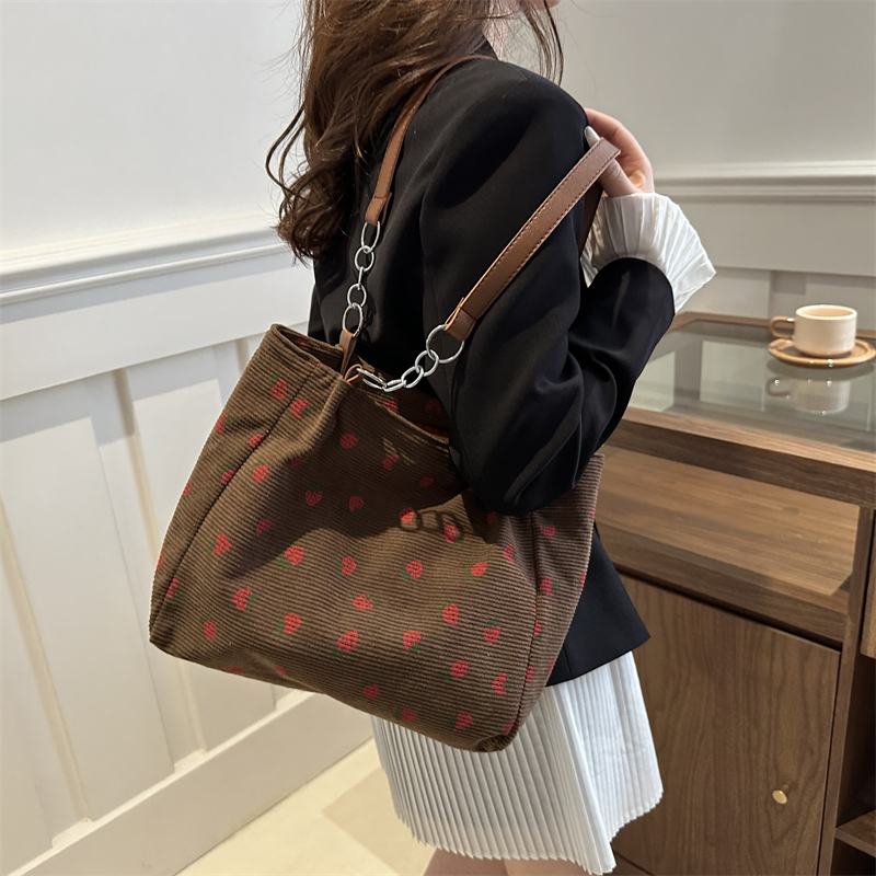 Women's Cute Basic Strawberry Canvas Shopping Bags display picture 5