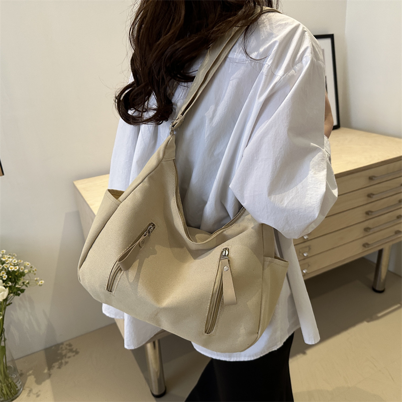 Femmes De Base Style Classique Couleur Unie Toile Sac De Courses display picture 4