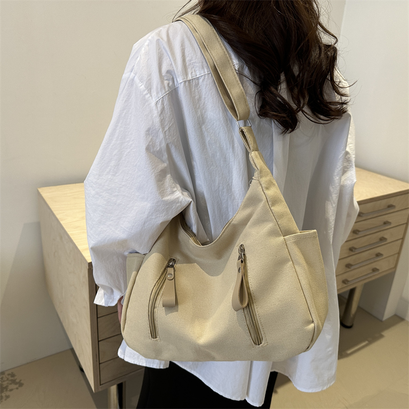 Women's Basic Classic Style Solid Color Canvas Shopping Bags display picture 9