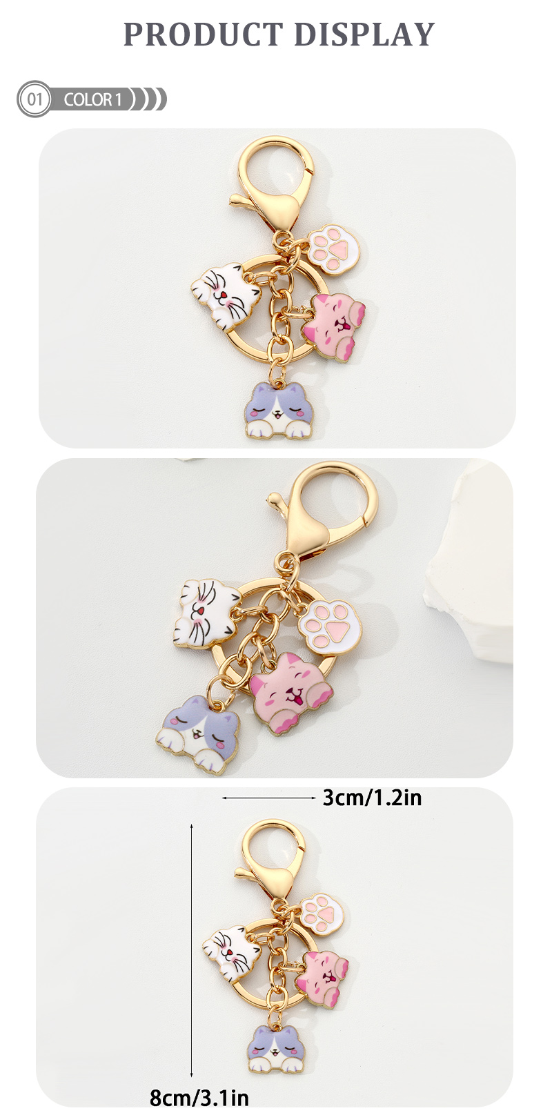 Simple Style Animal Alloy Printing Keychain display picture 1