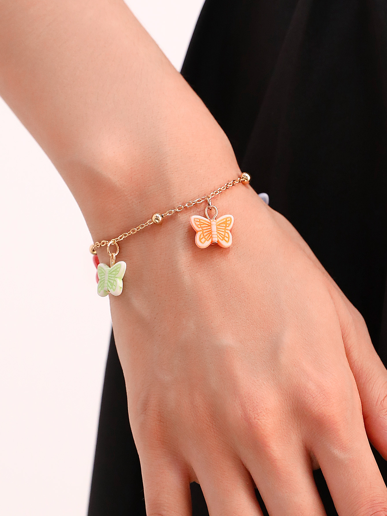Casual Beach Simple Style Heart Shape Butterfly Shell Alloy Chain Hollow Out Women's Bracelets display picture 7