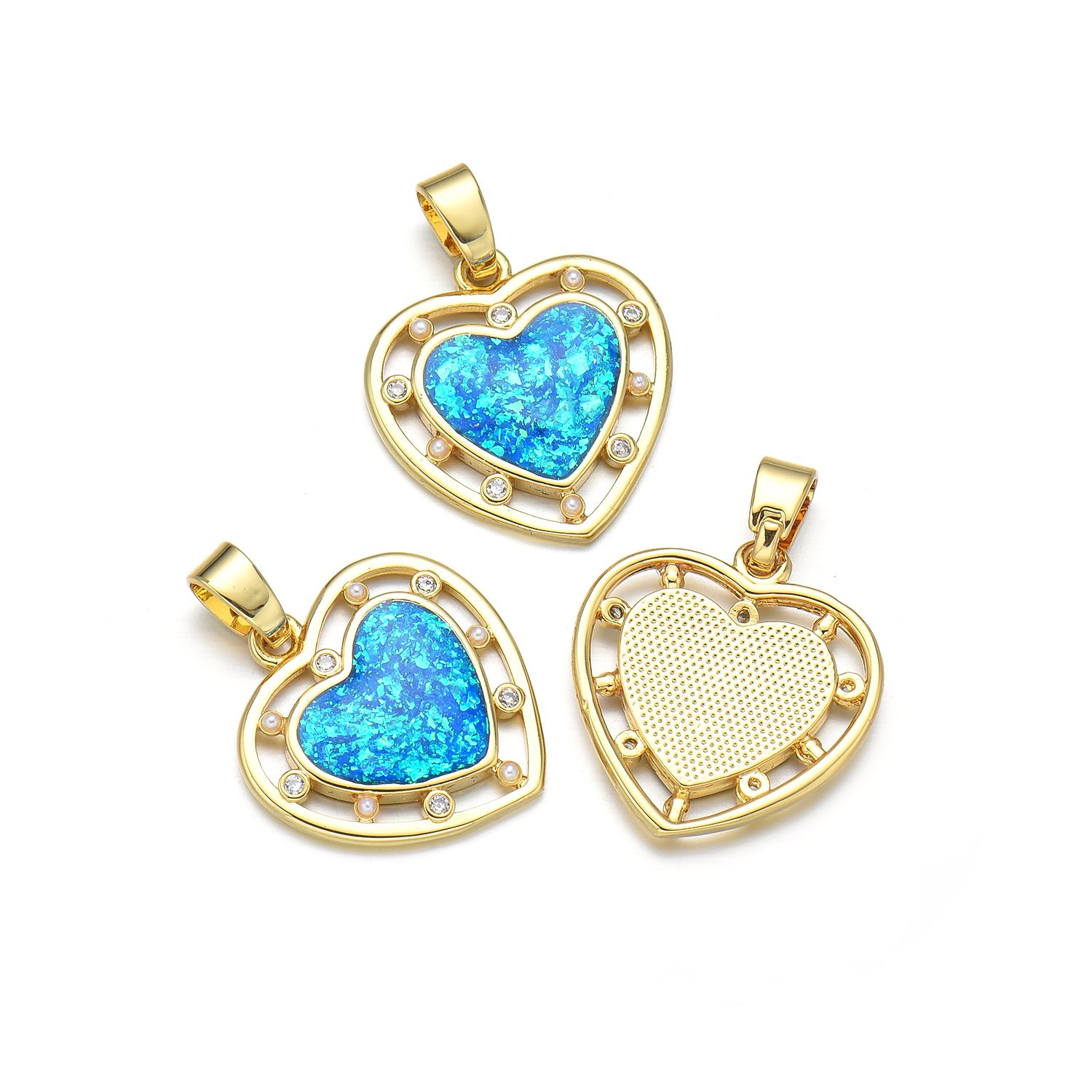 1 Piece 19 * 20mm 19 * 24mm 24*26mm Copper Shell Zircon 18K Gold Plated Star Heart Shape Polished Pendant display picture 8